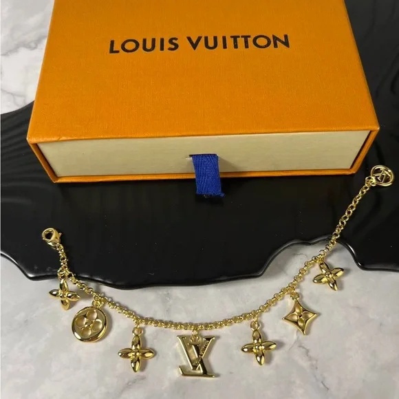Louis Vuitton Gold Charm Bracelet with Iconic Motifs